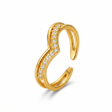 Anel Nassau Banhado a Ouro 18K Cravejado