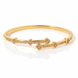 Bracelete Siena Aurea Banhada a Ouro 18k com Detalhes Florais Cravejados