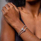Pulseira com Coração Cravejado em Prata 925