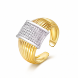 Anel Paros Banhado a Ouro 18K Cravejado