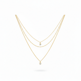 Mix Lefkada Colar Triplo Banhado a Ouro 18K