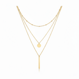 Mix Barcelona Colar Triplo Banhado a Ouro 18K