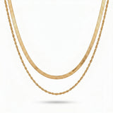 Mix Cassis Colar Duplo Banhado a Ouro 18k