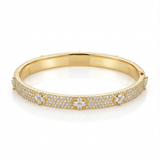 Bracelete Venezia Aurea com Flores Cravejadas
